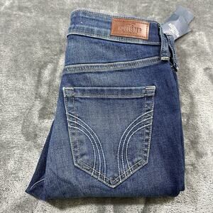 Hollister Jeans Women’s 2L/26w Blue Hi-Rise Super Skinny Distressed Soft Stretch